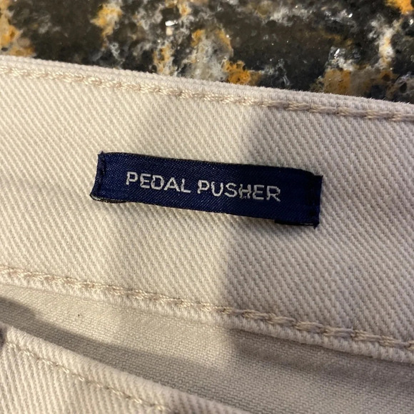 Q Talbots stretch solid very light gray plus size denim pedal pushers size 24W - Picture 4 of 4